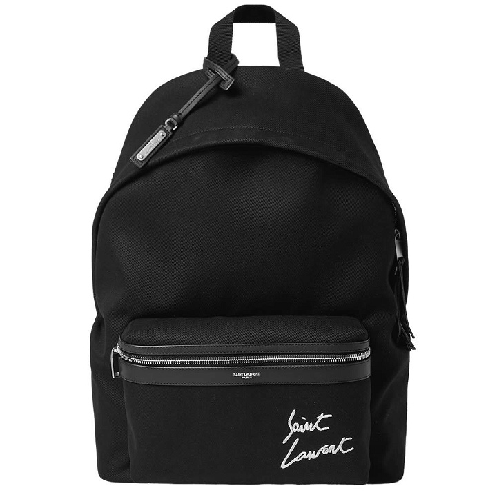 Photo: Saint Laurent Neon Signature Logo Backpack