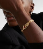 Yvonne Léon Python 9kt gold and enamel bracelet with diamonds