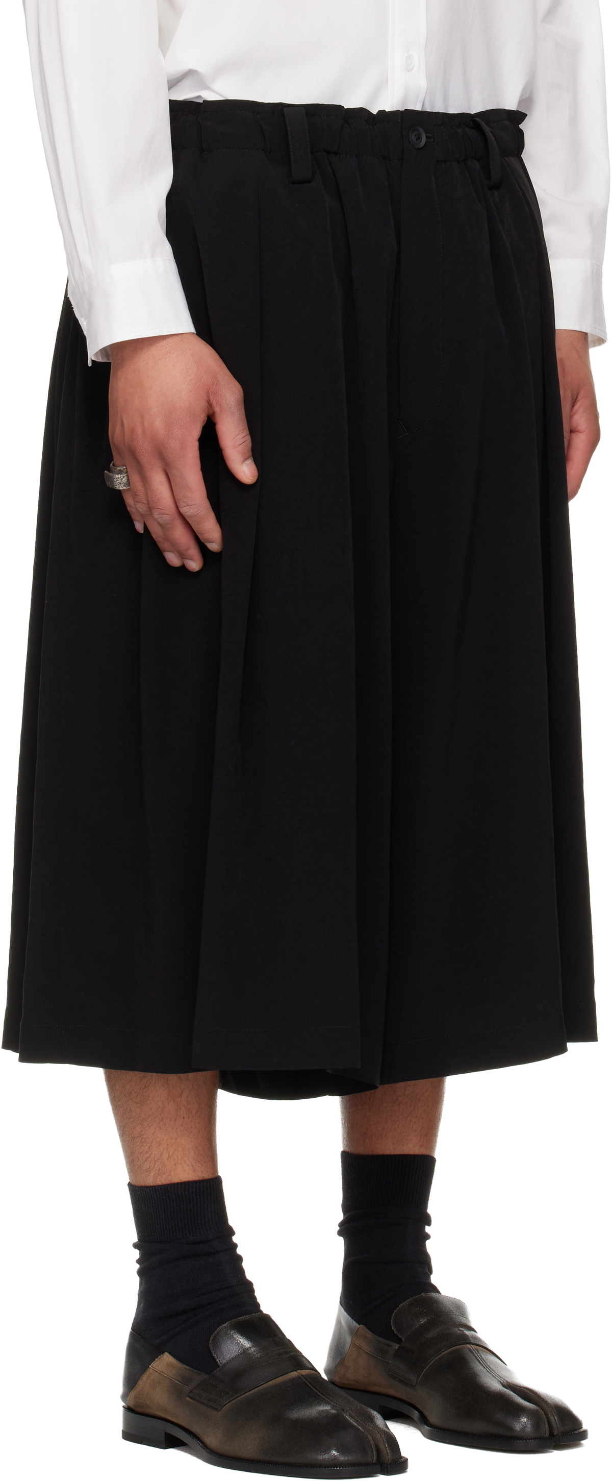 YOHJI YAMAMOTO Black 8 Tucks Trousers