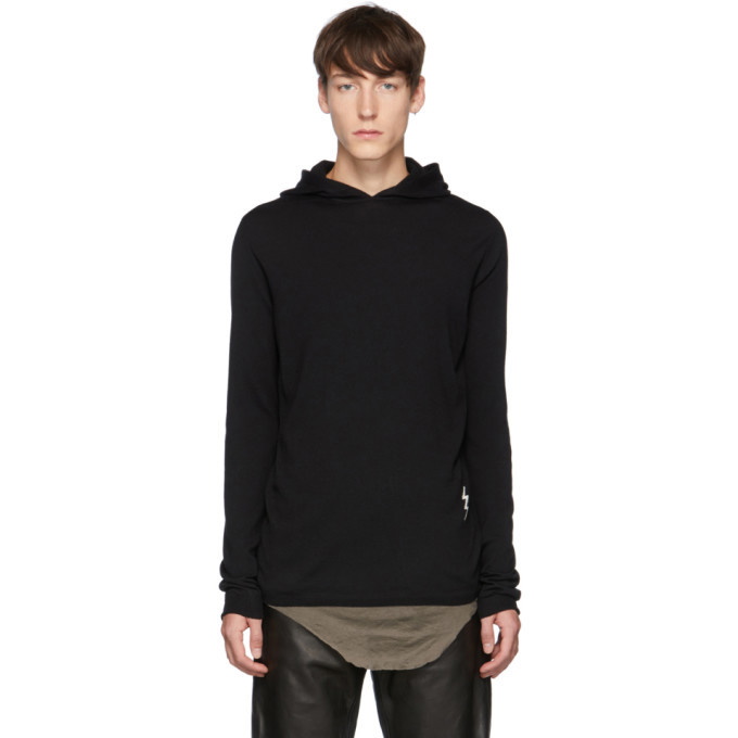 Photo: Rick Owens Black Knit Lighting Bolt Hoodie