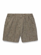 Bottega Veneta - Straight-Leg Checked Woven Shorts - Brown