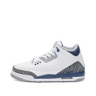 Air Jordan 3 Retro GS Sneakers in White/Midnight Navy/Cement Grey