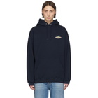 Balenciaga Navy Brushed Logo Hoodie