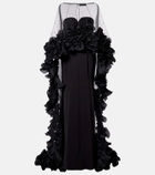 Jenny Packham Ruffled caped gown