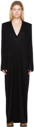 Frenckenberger SSENSE Exclusive Black Deep V Maxi Dress