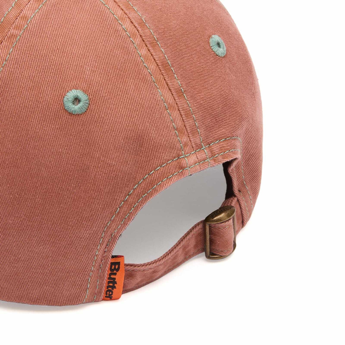 Butter Goods Men's Rounded Logo 6 Panel Cap in Washed Sangria 