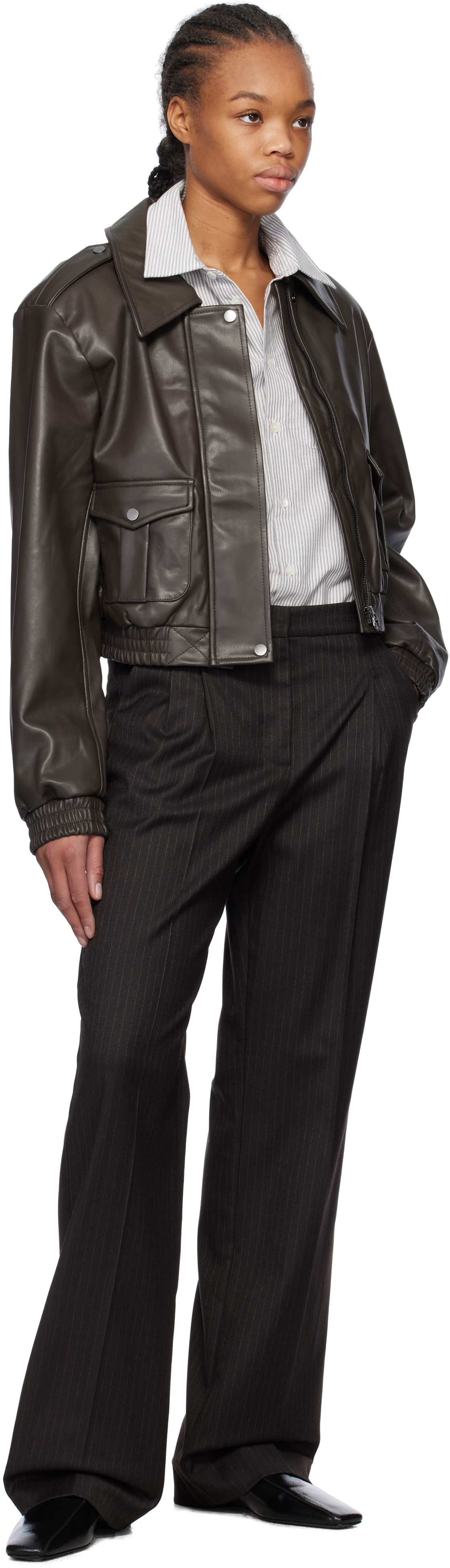 The Garment Brown Denver Pleat Trousers