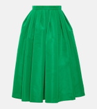 Alexander McQueen Gathered polyfaille midi skirt