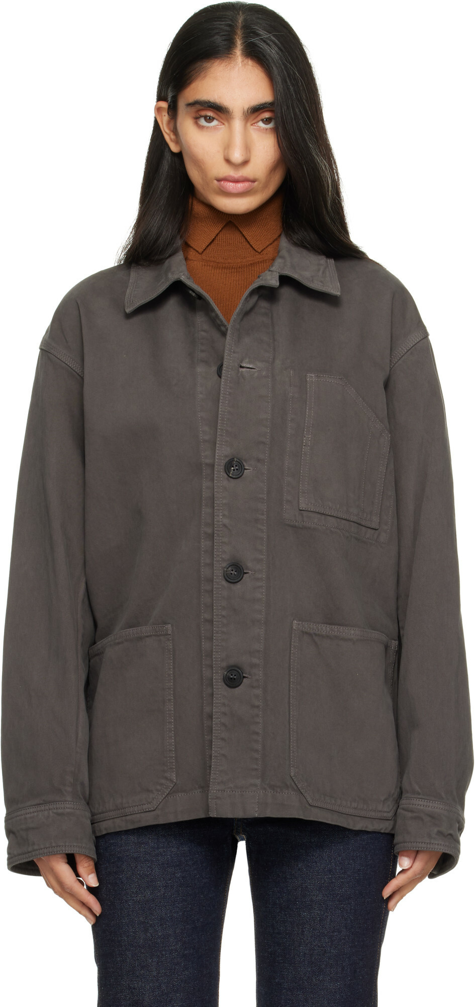 COOR Gray Dyed Moleskin Chore Jacket