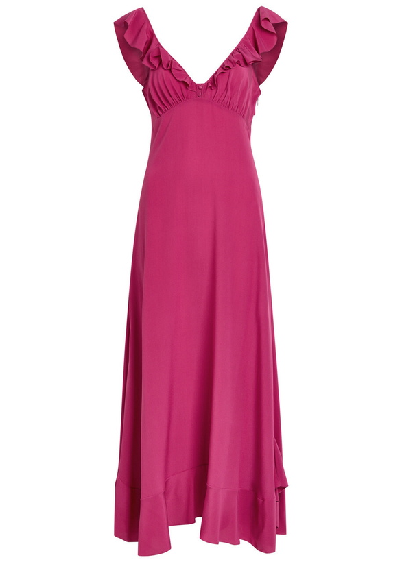 Photo: Chloe Ruffled Silk Midi Dress Red