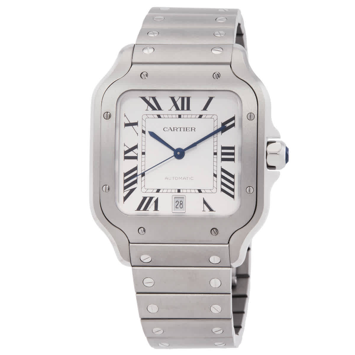 Cartier Santos De Cartier Titanium Large Model Automatic White Dial Watch WSSA0089