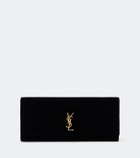 Saint Laurent Kate Small leather-lined velvet clutch