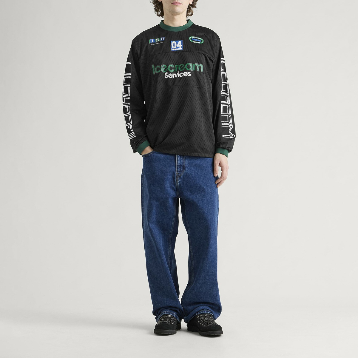 ICECREAM Men's Services Ls Mesh Top in Black