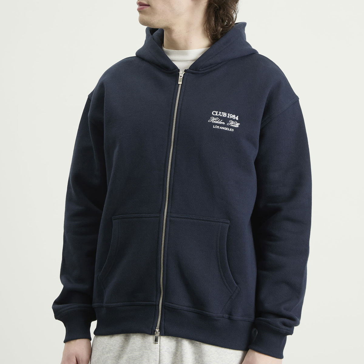 Club 1984 Men's Hidden Hills Zip Hoodie in Navy