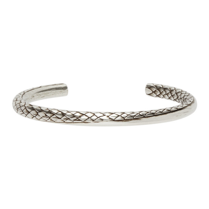 Photo: Saint Laurent Silver Small Snake Twist Cuff Bracelet
