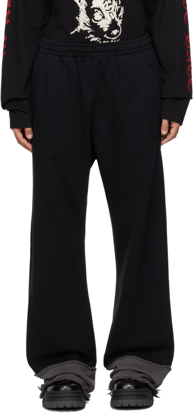 Photo: We11done Black Destroyed Color Block Lounge Pants