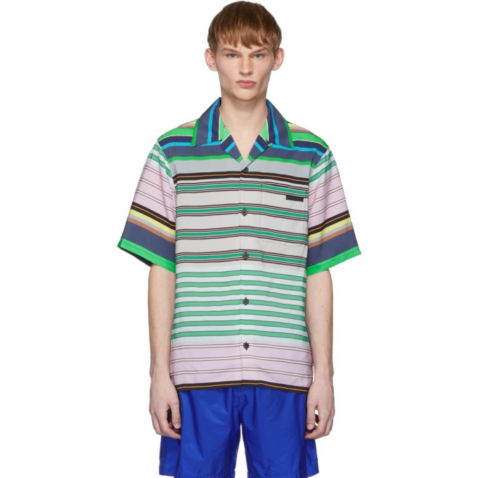 Photo: Prada Multicolor Striped Short Sleeve Shirt