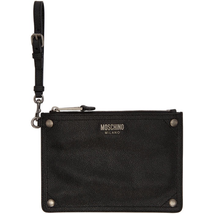 Photo: Moschino Black Leather Pouch