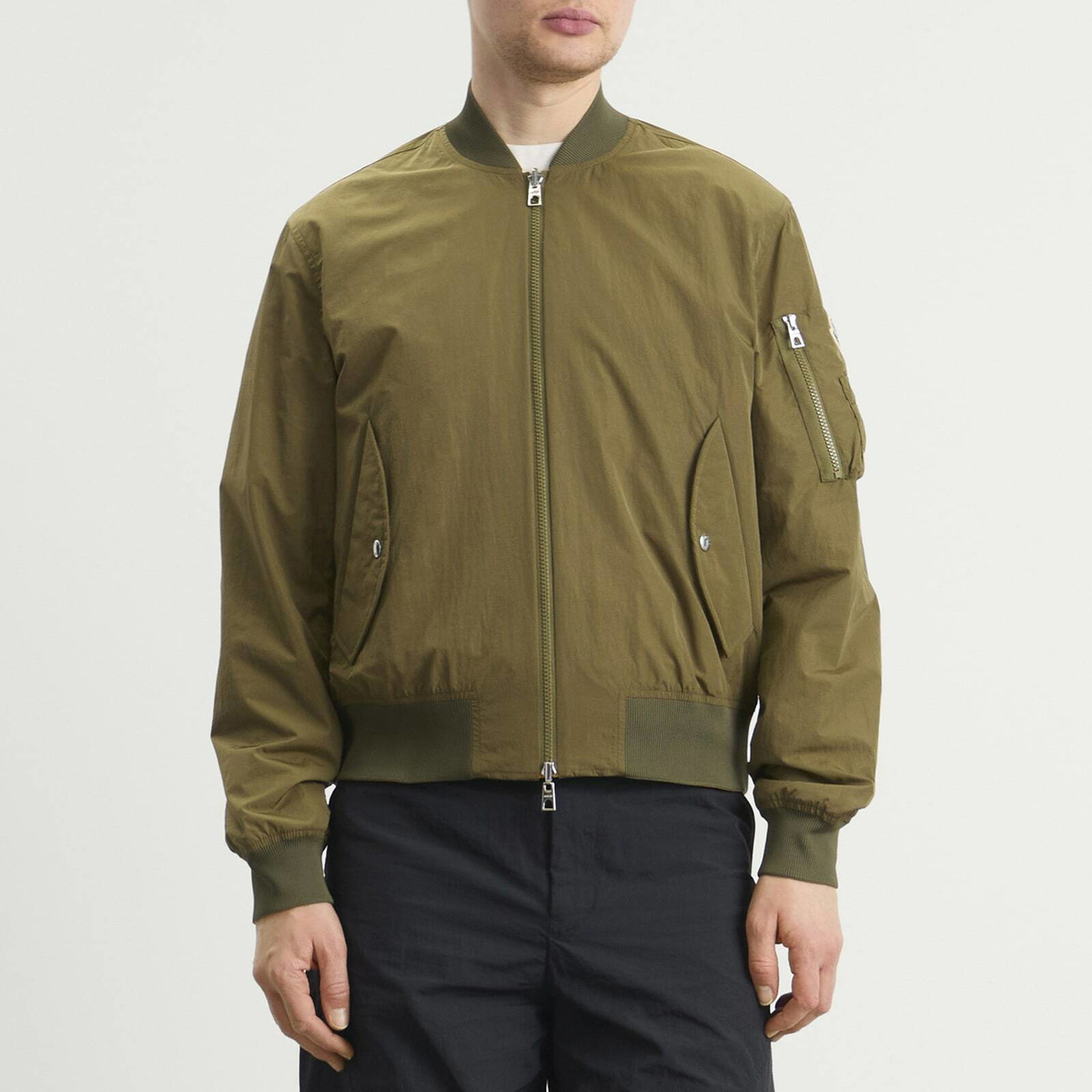 Moncler Men's Locovez Reversible Bomber Jacket in Khaki