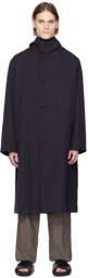 Jil Sander Navy Hooded Coat