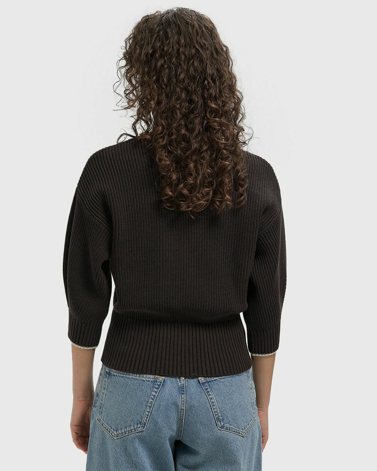 Lacoste Knit SWEATER Brown Womens Pullover