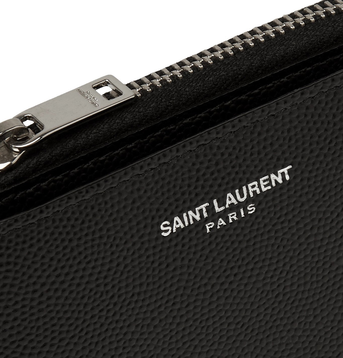 SAINT LAURENT Pebble-Grain Leather Zip-Around Wallet for Men