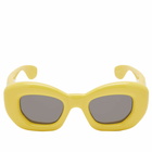 Loewe Eyewear Loewe Inflated Sunglasses in Shiny Yellow/Smoke 