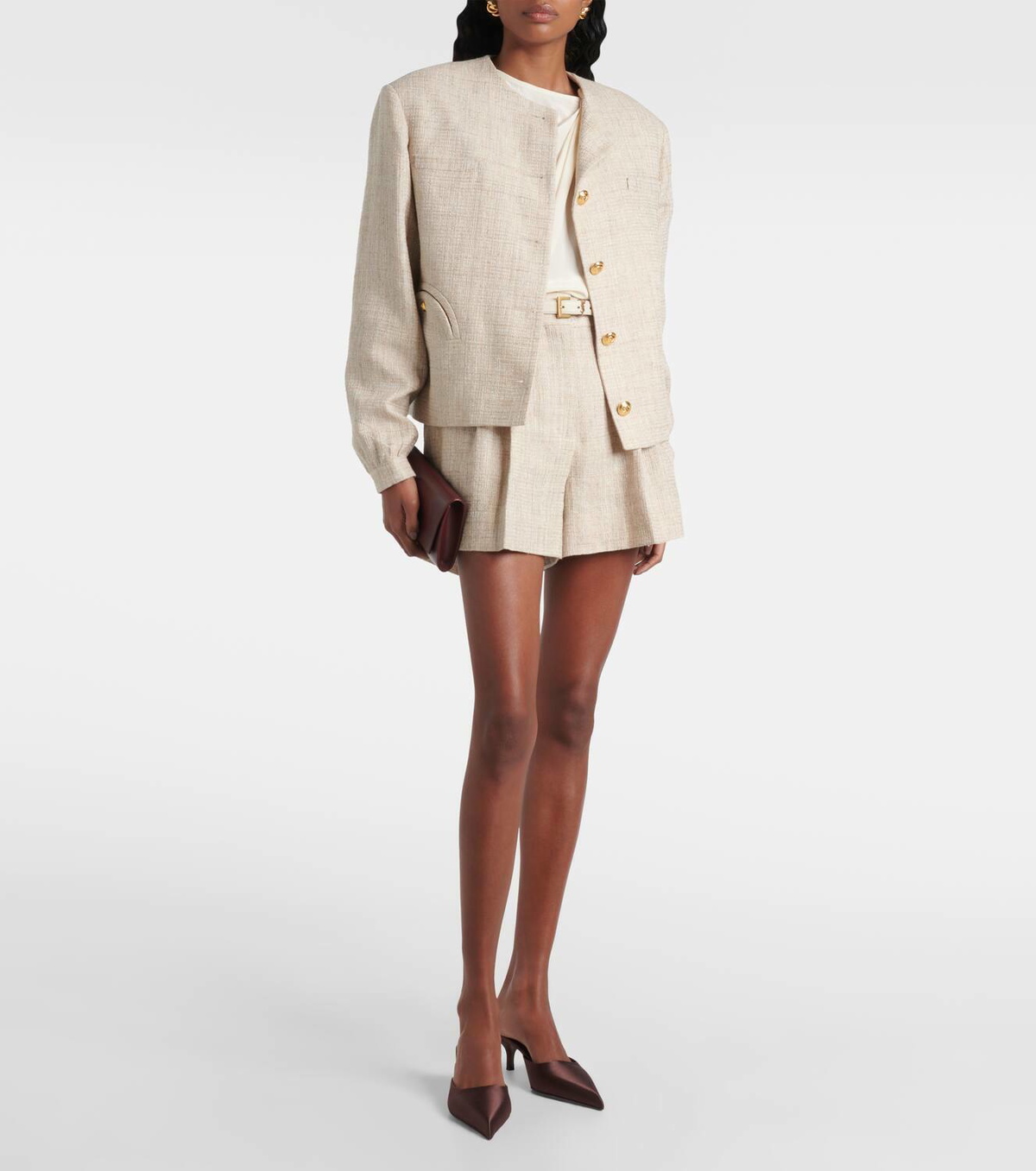 Blazé Milano Selle linen and cotton blend shorts