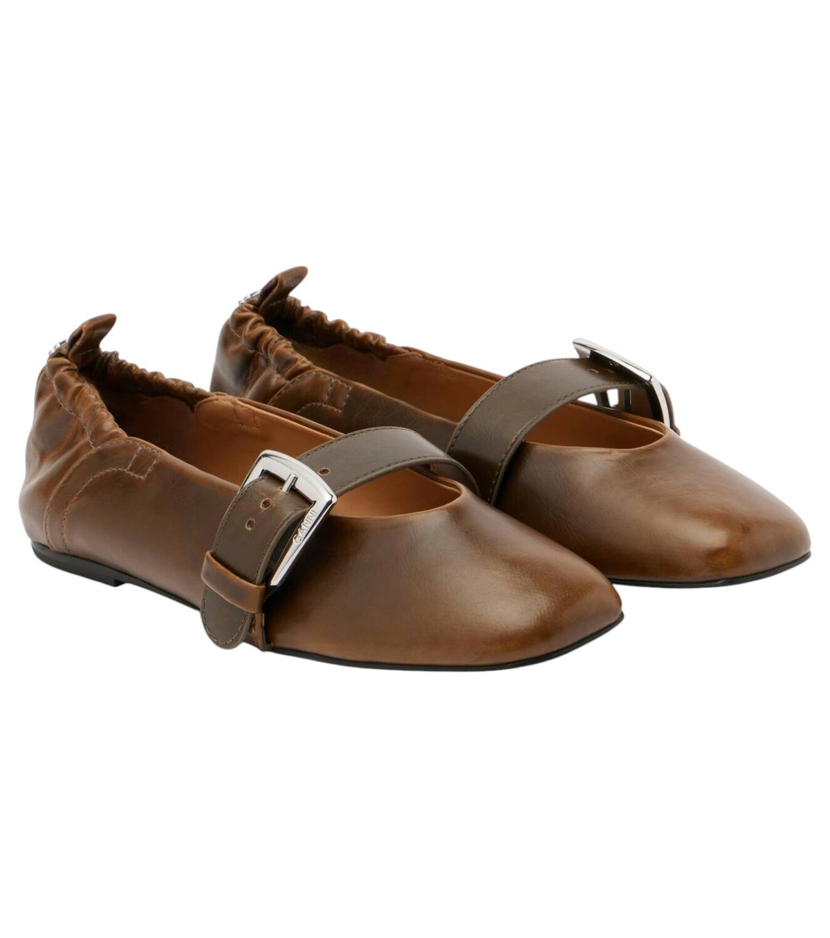 フラットシューズ GANNI Woman Ballet flats Brown S29474926 943 GANNI Woman Ballet flats Brown S29474926 943 (Ganni/フラット