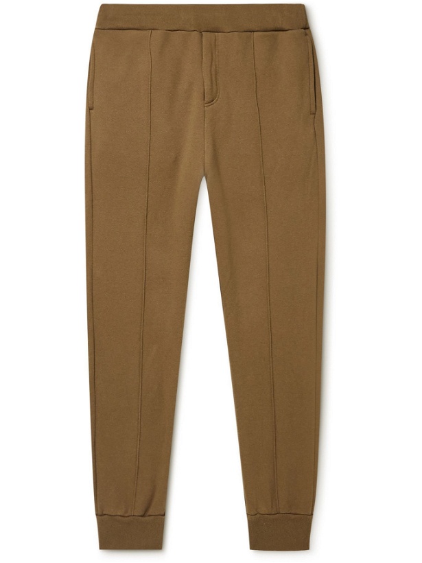 Photo: UNDERCOVER MADSTORE - Tapered Pintucked Cotton-Jersey Sweatpants - Brown