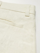 Giorgio Armani - Straight-Leg Pleated Linen Suit Trousers - Neutrals