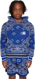 AMIRI Kids Blue Bandana Hoodie