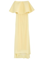 Jacquemus La Robe Vela Strapless Chiffon Gown Yellow Light