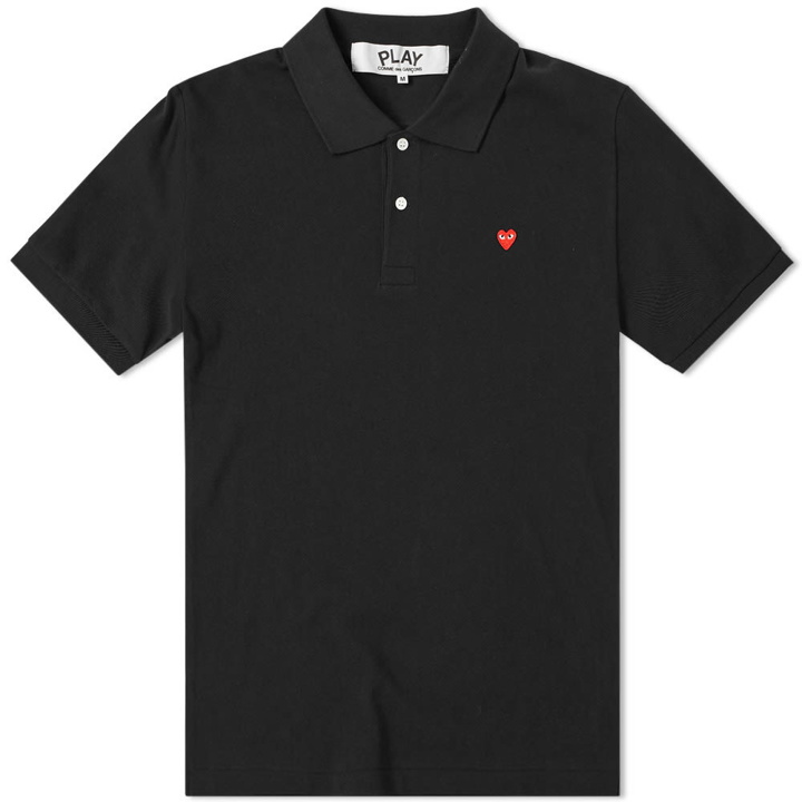 Photo: Comme des Garcons Play Little Red Heart Polo Black