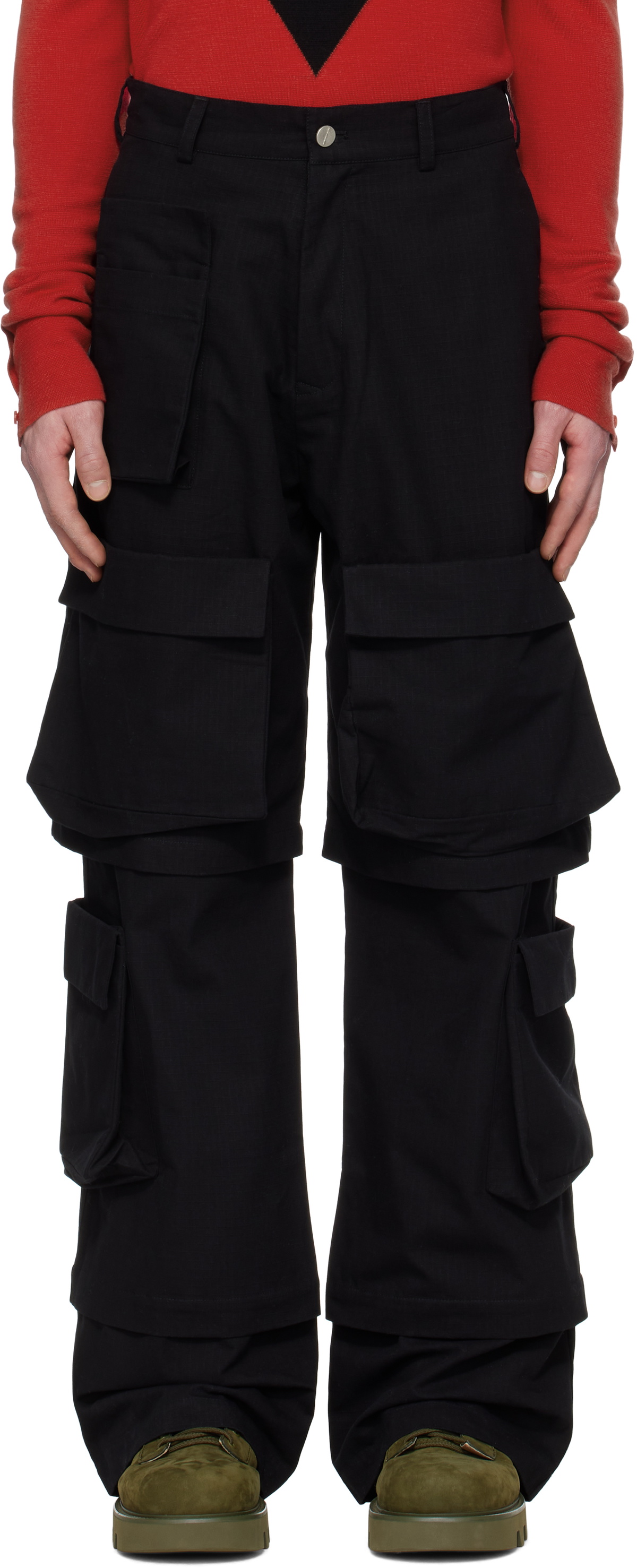 SPENCER BADU Black Safari Cargo Pants