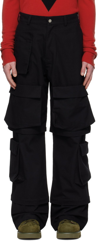 Photo: SPENCER BADU Black Safari Cargo Pants
