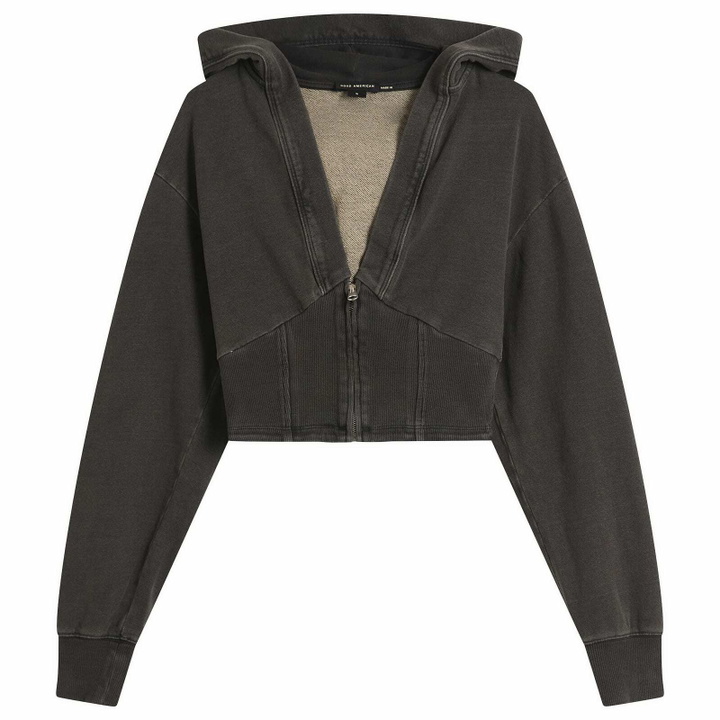 Photo: Good American Women's Jeanius Zip Up Hoodie in Black