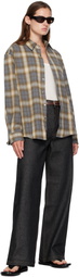 COOR Brown Ombre Flannel One Pocket Checkered Shirt