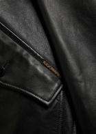 Nudie Jeans Leather Biker Jacket Black