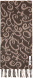 Acne Studios Brown & Beige Monogram Scarf