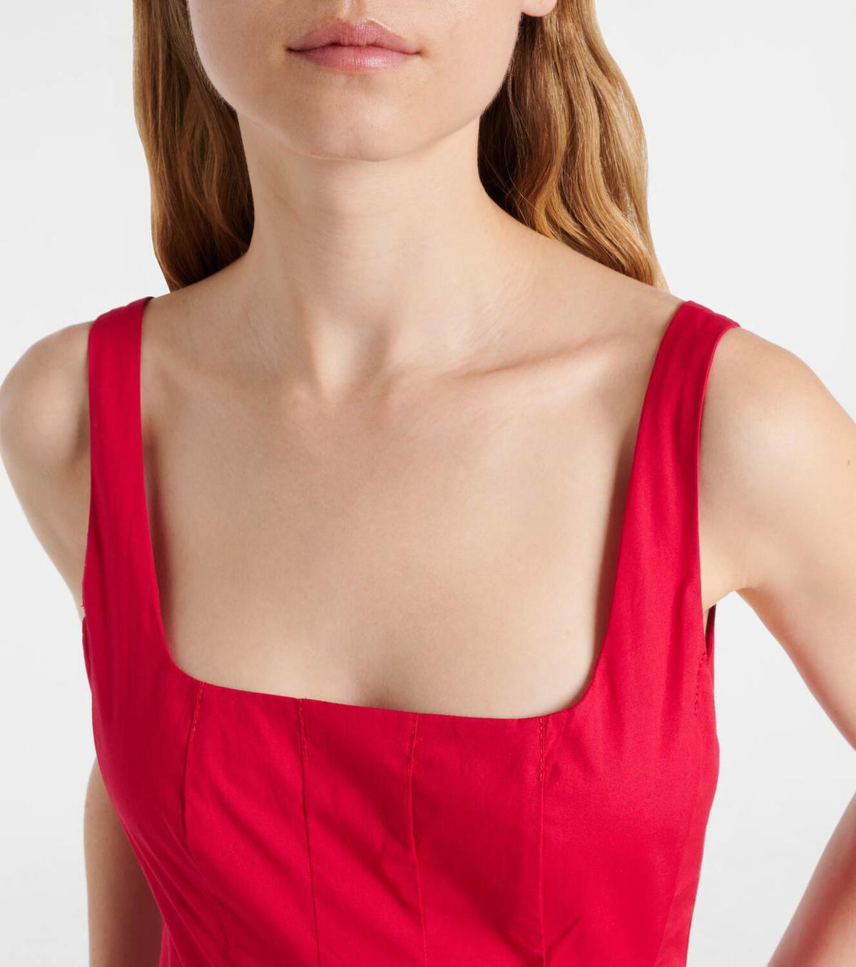 Staud Wells cotton poplin midi dress Staud