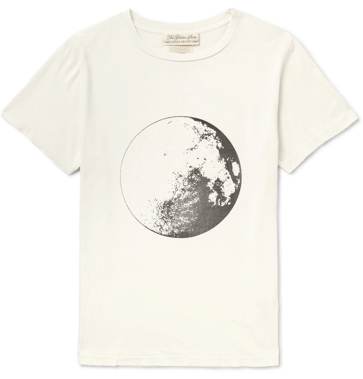 Photo: Remi Relief - Slim-Fit Distressed Printed Cotton-Jersey T-Shirt - Neutrals