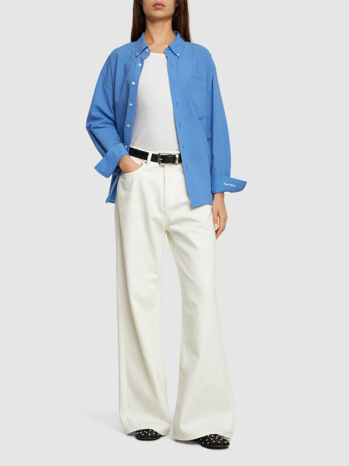 トップス DUNST Classic Cotton Seersucker Shirt DUNST Classic Cotton Seersucker Shirt Dunst
