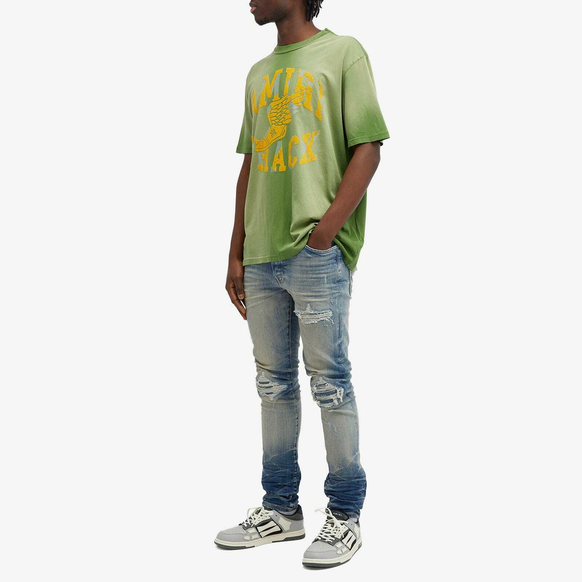 AMIRI Men's Track T-Shirt in Green Amiri