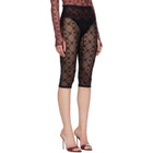 Marine Serre Black Moonogram Mesh Flock Capri Leggings