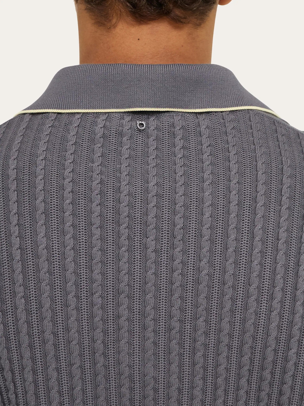 Ferragamo Mens Knitted polo top in Grey