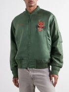 Kardo - Max Embroidered Silk-Twill Bomber Jacket - Green