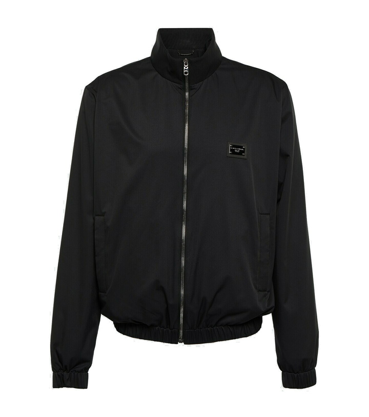 Photo: Dolce&Gabbana Logo cotton jersey zip-up jacket