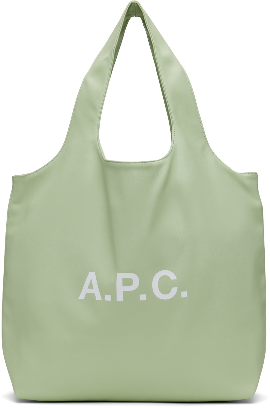 トートバッグ A.P.C. Ninon Shopper Bag - A.P.C. - Synthetic - Green A.P.C. Green Ninon Tote A.P.C.