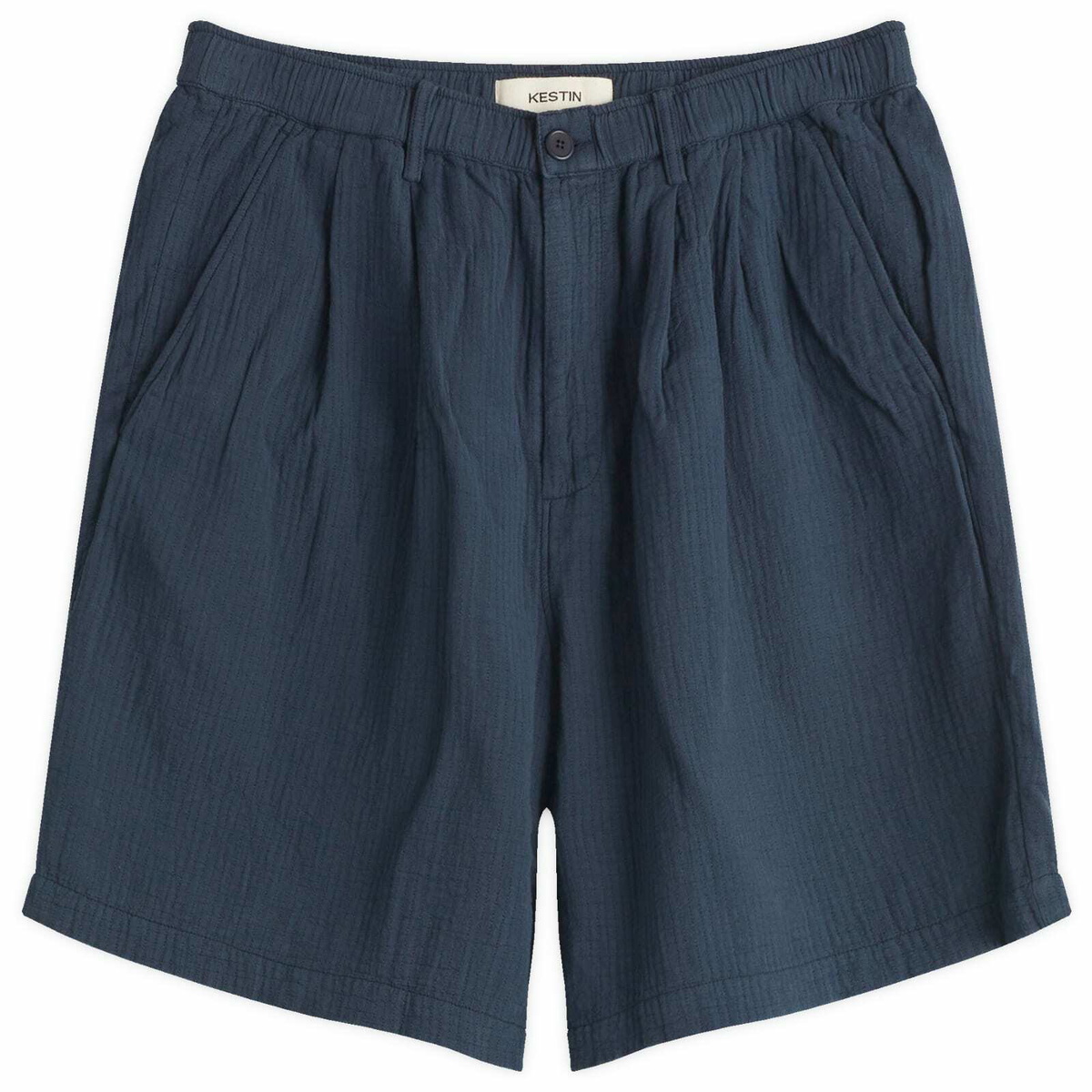 Kestin Men's Mhor Textured Shorts in Washed Navy